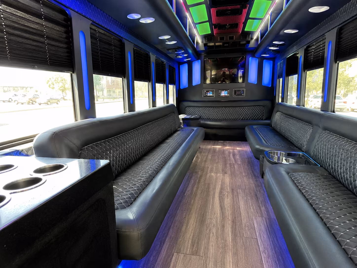 lansing 15 passenger party bus inside