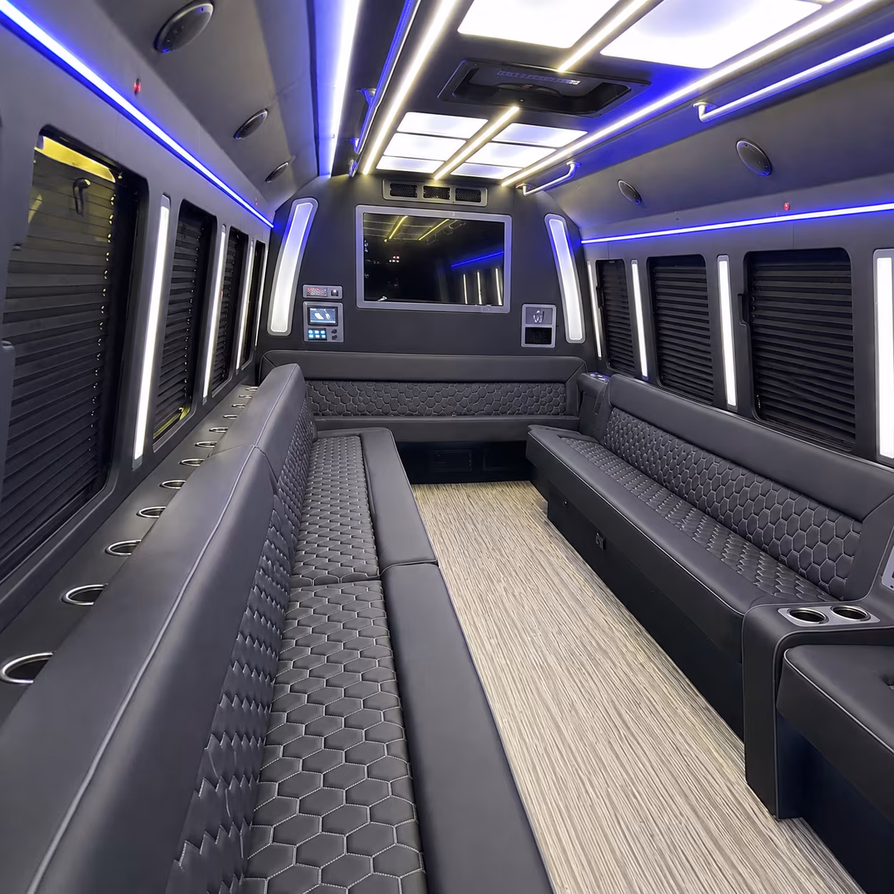lansing 40 passenger party bus inside