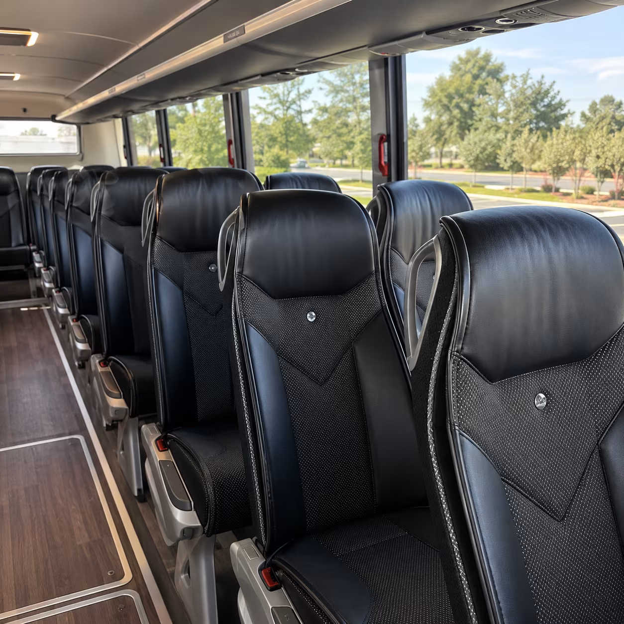 lansing 45 passenger charter bus interior