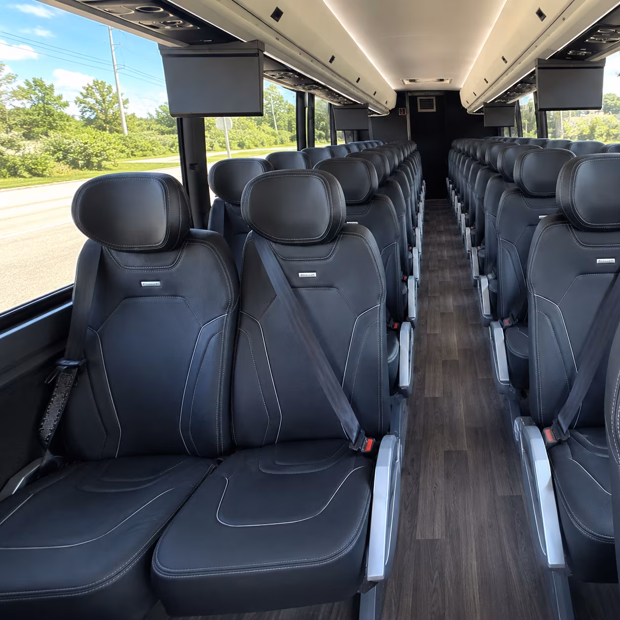 lansing 47 passenger charter bus inside