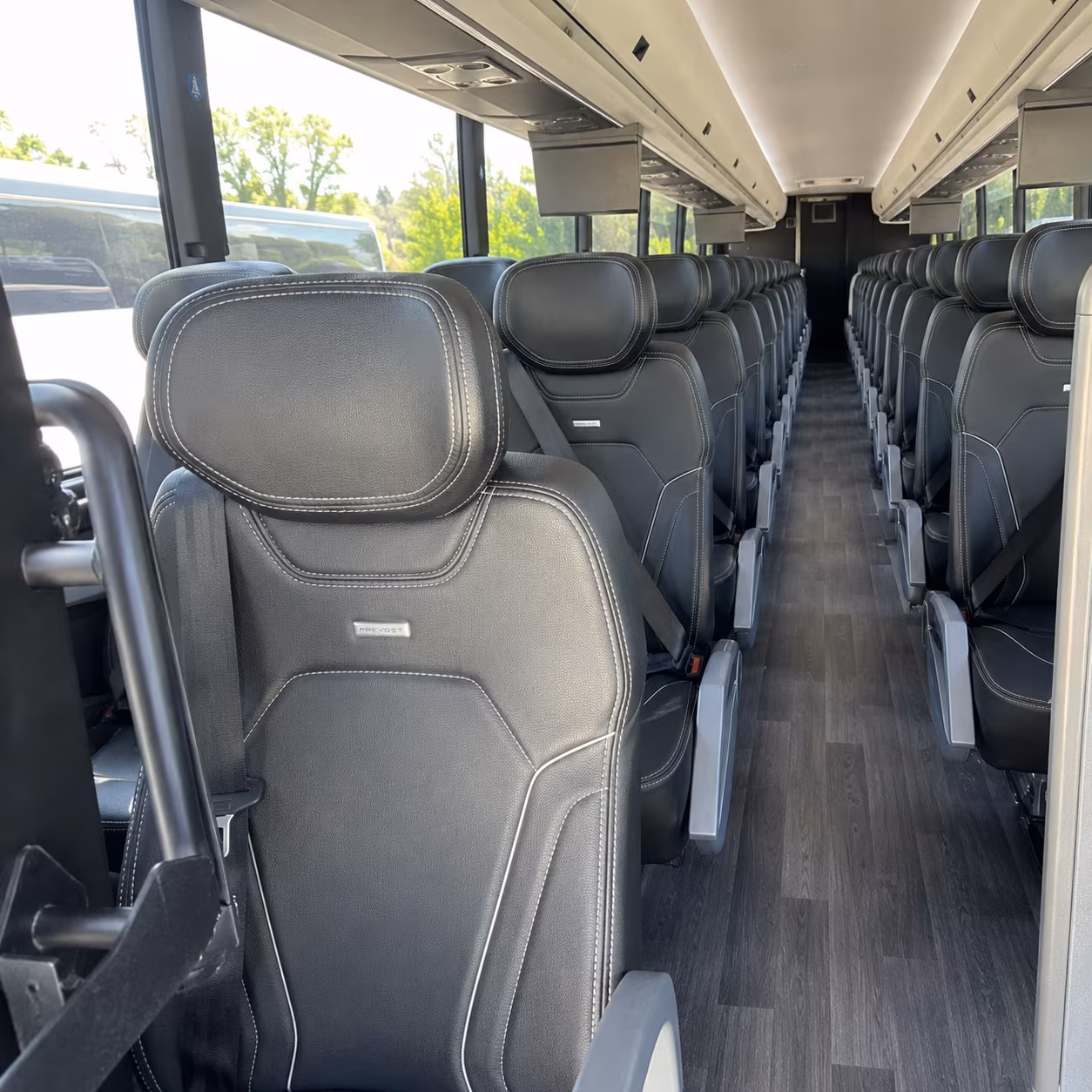 lansing 47 passenger charter bus interior