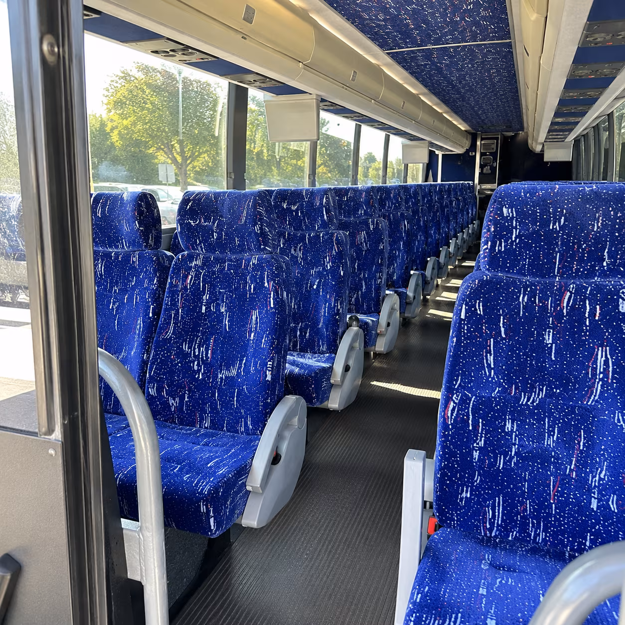 lansing 50 passenger charter bus inside